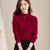 100% lã pura malhas femininas meia gola alta suéter base camisa outono e inverno novo estilo chinês estilo nacional inclinado carcela botão top