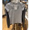 Top Americano Estilo Bm Algodón Cuello Redondo Grande Encaje Blanco Manga Corta para Mujer Dulce y Picante Ajustado Trendy