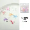 Decoraciones para uñas de arte de uñas de flor de tres pétalos tallada suave más vendidas, con flores blancas y moradas translúcidas, pedrería de resina y accesorios para uñas DIY