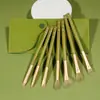 Set de 7 Brochas para Ojos Personalizado de Aguacate con Cerdas Suaves, Pincel para Sombras de Ojos, Pincel para Sombras de Nariz, Pincel para Delineador de Ojos, Herramientas de Belleza, Bolsa de PU, Transfronterizo