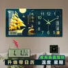 Reloj de Pared Luminoso para Sala de Estar, Reloj para el Hogar, Pintura Decorativa de Moda, Reloj Moderno de Lujo Rectangular, Reloj de Pared 20