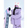 Nueva Chaqueta de Esquí de Moda para Mujer, Popular Abrigo de Esquí Estilo Alternativo con Algodón Añadido y Cortavientos con Capucha Engrosado