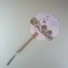 Venta al por mayor de fábrica Yangzhou lugar escénico wenchuang pintura flotante reloj de pared para fichar recuerdo turístico abanico de papel de arroz con borla