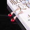 Venta caliente europea y americana, pendientes largos de gota de moda de estilo coreano, pendientes sencillos y exquisitos con incrustaciones de diamantes, fábrica de joyería al por mayor