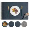 Manteles Individuales de Cuero Estilo Ins Nórdico, Manteles de Mesa Resistentes al Calor, Manteles Aislantes para Mesa de Comedor, Posavasos para Tazones, Manteles de Platos de Comedor de Alta Gama, Posavasos para Tazas de Té