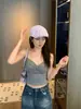 Top de tiras retorcidas estilo chica picante para mujer, verano, con copas extraíbles, corte ajustado, sin espalda, se puede usar como capa interior o exterior