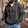 Ropa Nueva para Hombre Transfronteriza Sudadera con Capucha y Cremallera Multibolsillos Sudadera de Moda de Comercio Exterior Serie NFL Diseño Personalizado