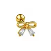 Clavo de acero inoxidable chapado en oro de 18 quilates con circonita para cartílago, joyería de piercing microincrustada, exquisita y compacta