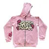 Sudadera con capucha y cremallera estampada con letras de comercio exterior estilo europeo y americano moda callejera holgada 2024