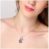 Joyería transfronteriza europea y americana lindo collar de panda cristal cuadrado con forma de corazón rosa collar de panda de circonita collar de cristal azul