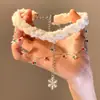 Collar de Copo de Nieve de Doble Capa Navideño para Mujer, Gargantilla de Felpa, Cadena para Clavícula Nueva Popular 2025, Accesorios de Otoño e Invierno