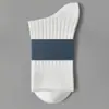 Calcetines Negros de Negocios para Hombre de Media Pantorrilla Otoño e Invierno Algodón Puro Doble Aguja Engrosados Desodorantes Transpirables y Resistentes al Desgaste Venta al por Mayor Suministro Directo