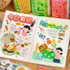 Yuxian Notas Diarias de Comida Libro de Pegatinas Troqueladas Estilo Japonés Patrón de Comida Vintage Pegatinas Decorativas para Scrapbooking DIY