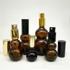 Botella de aceite esencial en forma de calabaza color té Botella de aceite esencial color spray artesanal Botella de aceite esencial para subempaque de cosméticos Botella de perfume de aceite esencial
