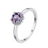Anillo de Moissanita Transfronterizo para Mujer, Anillo Imitación Colorido, Forma Redonda Versátil Chapado en Oro, Montura de Anillo de Plata de Ley S925, Al por Mayor en Stock