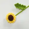 Flor de Lã Tricotada à Mão Buquê Tricotado Produto Acabado Flor Artificial Camomila Rosa Ornamento Artificial Dia dos Namorados Halloween