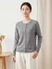 Suéter Nuevo de Lana Otoño e Invierno para Mujer Cuello Redondo Manga Larga Tejido de Punto Holgado Cárdigan Color Sólido Para Ir al Trabajo Borde Enrollado Capa Interior Chaqueta Exterior