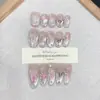 Daiyueda Uñas Portátiles Puras Hechas a Mano Verano Nuevo Estilo Lazo Extremadamente Colorido Circona Elegante Ojo de Gato Parche de Manicura