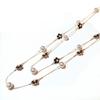 Moda Europea y Americana Clásico Flor Imitación Perla Dos Capas Collar Largo Cadena para Suéter Estilo Coreano para Mujer Productos de Ropa Primavera y Otoño
