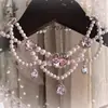 Colar Verde Cintilante Estilo Floresta com Diamantes Inteiros, Nicho de Luxo Leve, Design Exquisito e de Alto Padrão, Corrente de Clavícula para Noite Fashion e Versátil