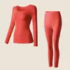 Camiseta interior ultrafina 37 grados ropa interior térmica calefacción muscular base piel belleza traje ropa de otoño sin costuras pantalones rojo grande