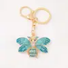 Metal Strass Inseto Mariposa Criativo Chaveiro Anel Carro Mochila Pingente de Chave Yiwu Pequenos Produtos Atacado