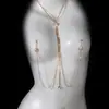 Europeu e Americano Transfronteiriço Novo Pingente de Pérola Imitação Clipe de Seio Corrente de Mamilo Sexy Boate Menina Popular Usa Corrente de Peito Corrente Corporal Acessórios