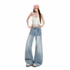 Novedad Estilo Retro Americano Azul Claro con Remaches Otoño 2026 Nuevos Jeans Versátiles para Mujer por Yichun