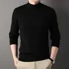 Suéter de Cuello Alto Medio para Hombre 2026 Otoño/Invierno de Punto de Manga Larga Pulóver Holgado de Cuello Medio Suéter Engrosado