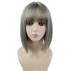 AliExpress comércio exterior fornecimento peruca feminina cabelo artificial cinza de vovó BOBO comprimento do ombro cabelo curto adorno de cabeça Tiktok novo