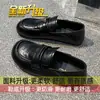 Sapatos preguiçosos de um passo sapatos pequenos de couro preto 2026 Outono sapatos baixos de sola única sapatos femininos mocassins estilo britânico retrô femininos