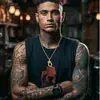 Amazon Transfronterizo Nuevo Collar con Colgante de 26 Letras Estilo Hip-Hop Moda Personalidad Cadena para Clavícula de Hombre Accesorio para Fiesta