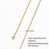 Estilo Europeo y Americano Chapado en Oro de 18K No se Desvanece Estilo Ins Moda Cadena para Clavícula de Mujer Cadena Lisa Cadena de Acero Inoxidable con Hoja DIY