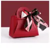 Bolsa de dulces para boda de cuero caja de dulces para regalo de boda bolsa de dulces para boda bolsa de dulces regalo a mano caja de regalo de dulces al por mayor