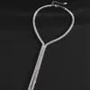 Collar de Borlas de Doble Capa con Pedrería Transfronterizo Europeo y Americano Súper Brillante Sentido de Alta Gama Cadena para Clavícula Personalidad Temperamento Estilo Fresco Accesorio para el Cuello para Mujeres
