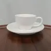 Limpeza de Defeito MenorXícara de Cerâmica Off-White para Café Espresso 90ml com Pires Xícara Pequena Xícara para Café Preparado Manualmente