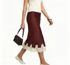 2026 Primavera Transfronteriza Nuevo Estilo Falda de Seda con Encaje Empalmado Falda de Vacaciones para la Costa para Mujer En Stock