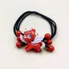 Año del Caballo Rojo Año Zodiacal Lazo para el Cabello Diadema Cuerda para el Cabello de Año Nuevo Adorno para la Cabeza Niñas y Niños Banda de Goma Bola Adorno para la Cabeza