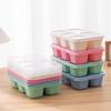 Lonchera para refrigerios de plástico de grado alimenticio con compartimento, lonchera para niños estudiantes, compartimento multitaño, bandeja para refrigerios con tapa, lonchera