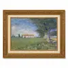 Moldura Dourada Retrô Campo de Pessegueiros em Flor de Van Gogh Céu Estrelado Estilo Pintura a Óleo Sala de Estar Entrada Pintura de Parede Emoldurada Pintura Decorativa Personalizado