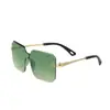 Gafas de Sol Metálicas Sin Marco, Gafas para Hombre, Gafas de Sol para Conducir con Protección UV, Gafas para Deportes al Aire Libre Ciclismo