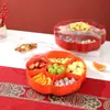 Mesa de centro para sala de estar, caixa de doces simples com tampa, à prova de poeira, compartimento multicamadas para frutas secas, armazenamento doméstico, travessa de frutas para casamento