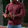2026 Suéter de Punto Cálido de Invierno Transfronterizo para Hombre Ajustado Estilo Coreano Sencillo Color Sólido Cuello Alto Jersey Ropa para Hombre