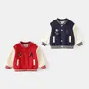 Chaqueta de Béisbol para Niños de Primavera y Otoño, Estilo Coreano, Cardigan Deportivo Elegante para Niños Pequeños, Ropa para Bebés, Comercio Exterior Transfronterizo