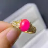 Anillo Nuevo de Ópalo Rosa Colorido Piedra Principal 7*9mm Plata S925 Incrustación Fina