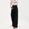 Jeans de Verano Nuevos 2026 de Moda Estilo Hong Kong para Mujer, Personalizados con Letras, Estilo Hip-Hop Ins, Moda High Street, Pantalones Largos Geniales