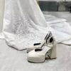 Sapatos Barbie Mary Jane Franceses Plataforma Impermeável Salto Alto Sandálias de Salto Grosso Mulher 2024 Sapatos Novos Verão Sapatos Soltos