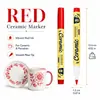 Caneta para pintura em cerâmica para caneca, caneta marcadora pintada à mão em porcelana óssea, à prova d'água e resistente ao desbotamento, caneta para utensílio de porcelana DIY