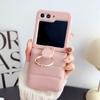 Adecuado para Samsung Z Flip6 Funda para teléfono móvil Samsung Teléfono móvil plegable de 5.ª generación Chaqueta de plumas Soporte de anillo Funda resistente a roturas
