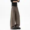 Pantalones Casuales de Estilo Old Money, de Doble Botonadura y Plisados, para Hombres y Mujeres, Pantalones de Traje de Silueta Línea A para Primavera, Pantalones Anchos Sueltos con Efecto Drapeado